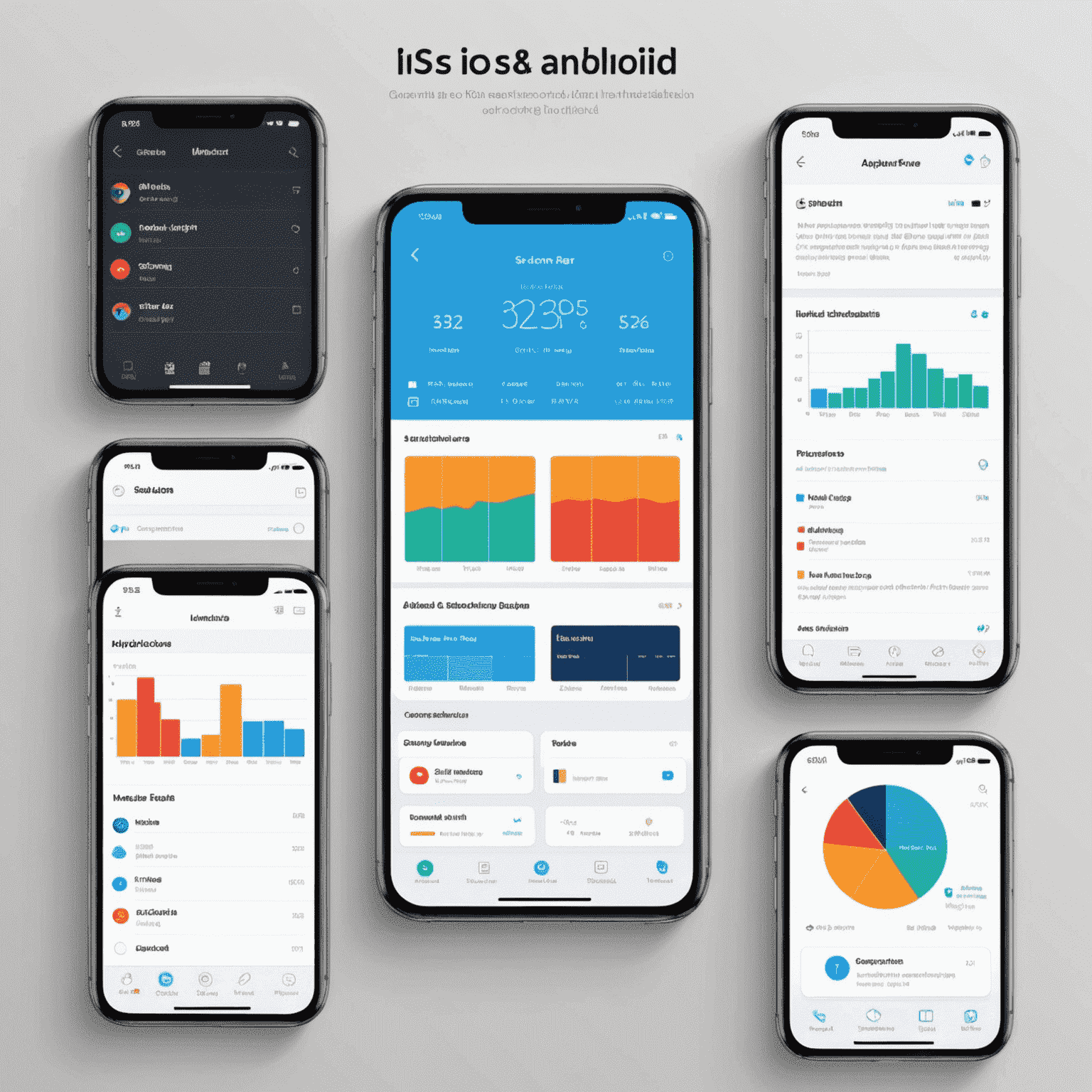 رسم بياني يقارن ميزات iOS و Android الرئيسية، بما في ذلك التصميم وقابلية التخصيص وسهولة الاستخدام والأداء